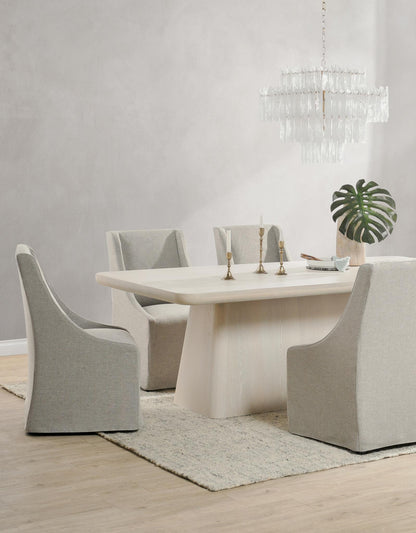 Warwick - Upholstered Rolling Dining Chair, alternate view 9 with polyester fabric