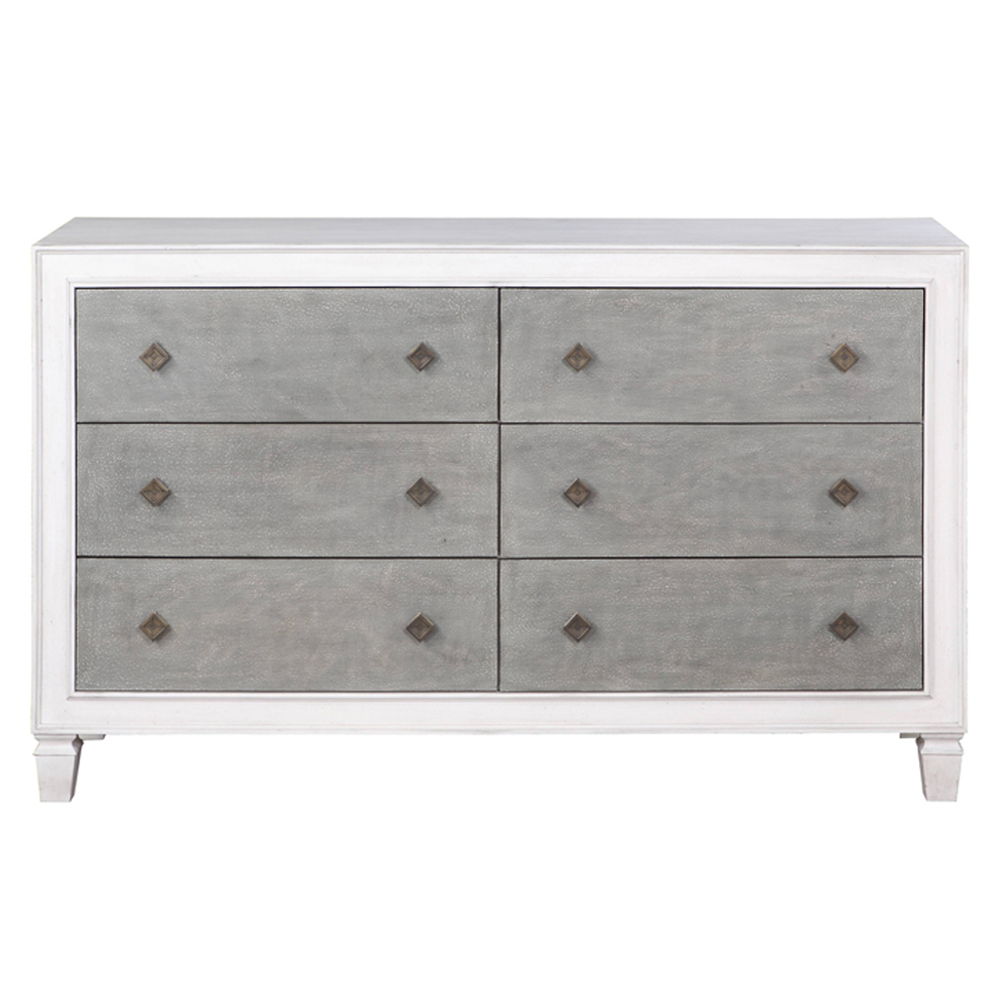 Katia - Dresser - Rustic Gray & Weathered White, alternate view 4 with linen fabric