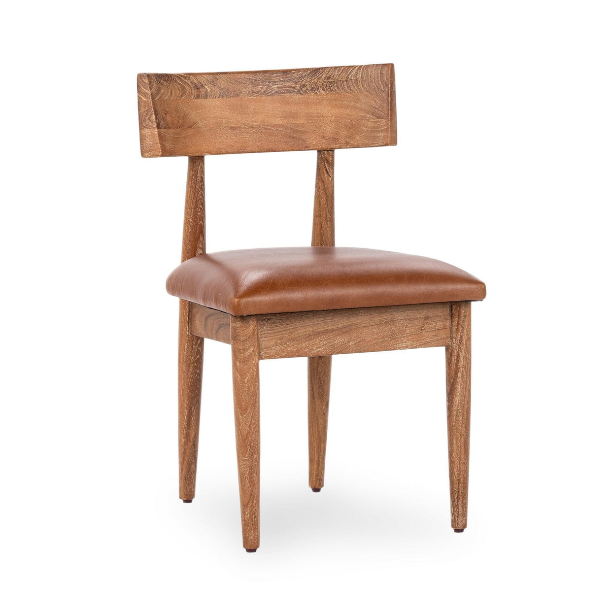 Alvaro - Leather Dining Chair (Set of 2) - Golden Wheat, alternate view 3 with top-grain leather