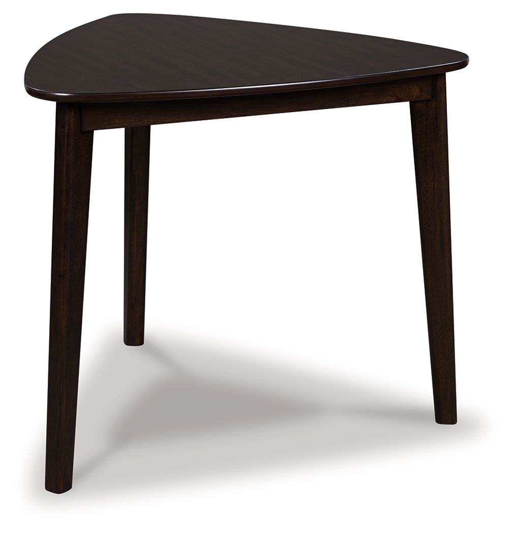 Mallenette - Triangle Dining Room Table - Merlot, product view with engineered wood