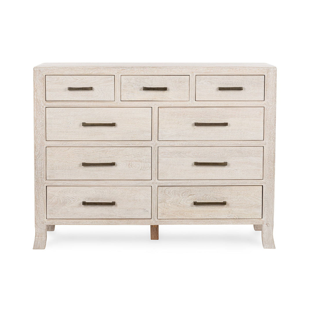 Westmont - 9 Drawers Dresser - Creamwood, alternate view 2 with metal