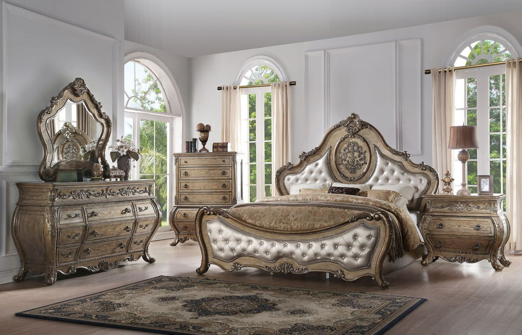Ragenardus - Bed, alternate view 3 with leather upholstery