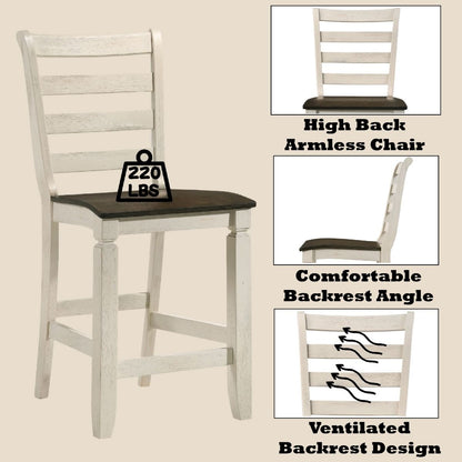 Tasnim - Counter Height Chair (Set of 2) - Oak & Antique White, alternate view 4 with linen fabric
