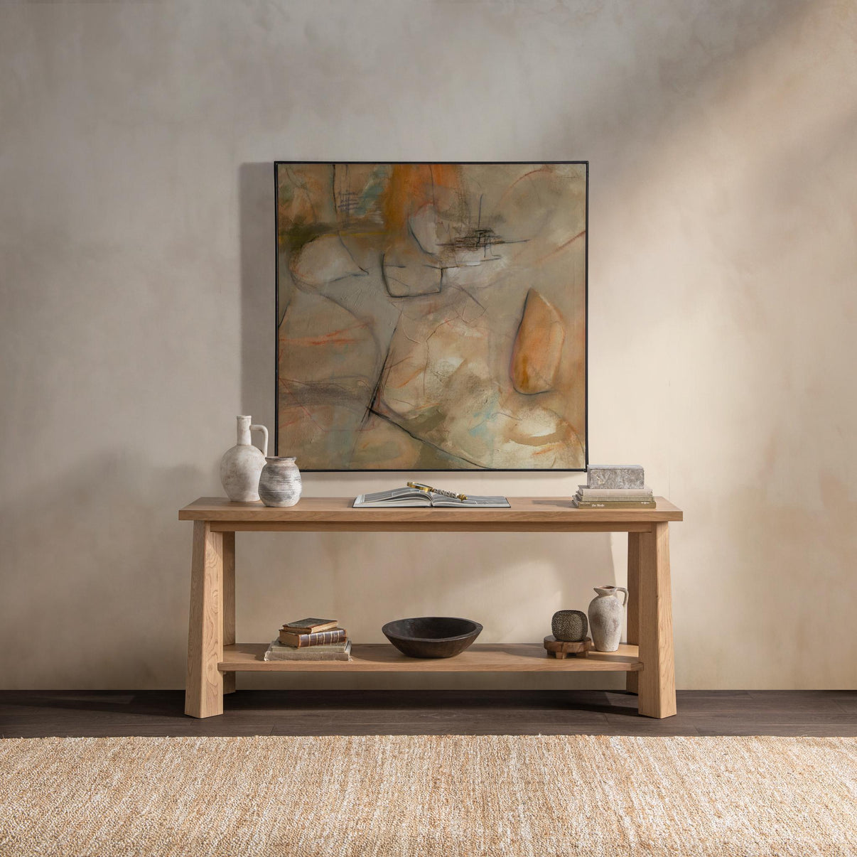 Kenzie - Console Table - Natural Mist, alternate view 2 with wood construction