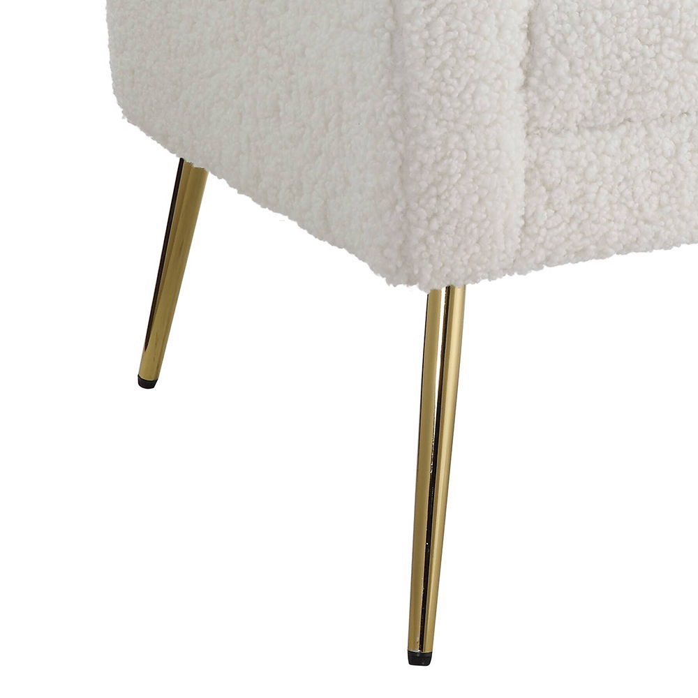 Connock - Accent Chair - White Teddy Sherpa, alternate view 3 with wood construction