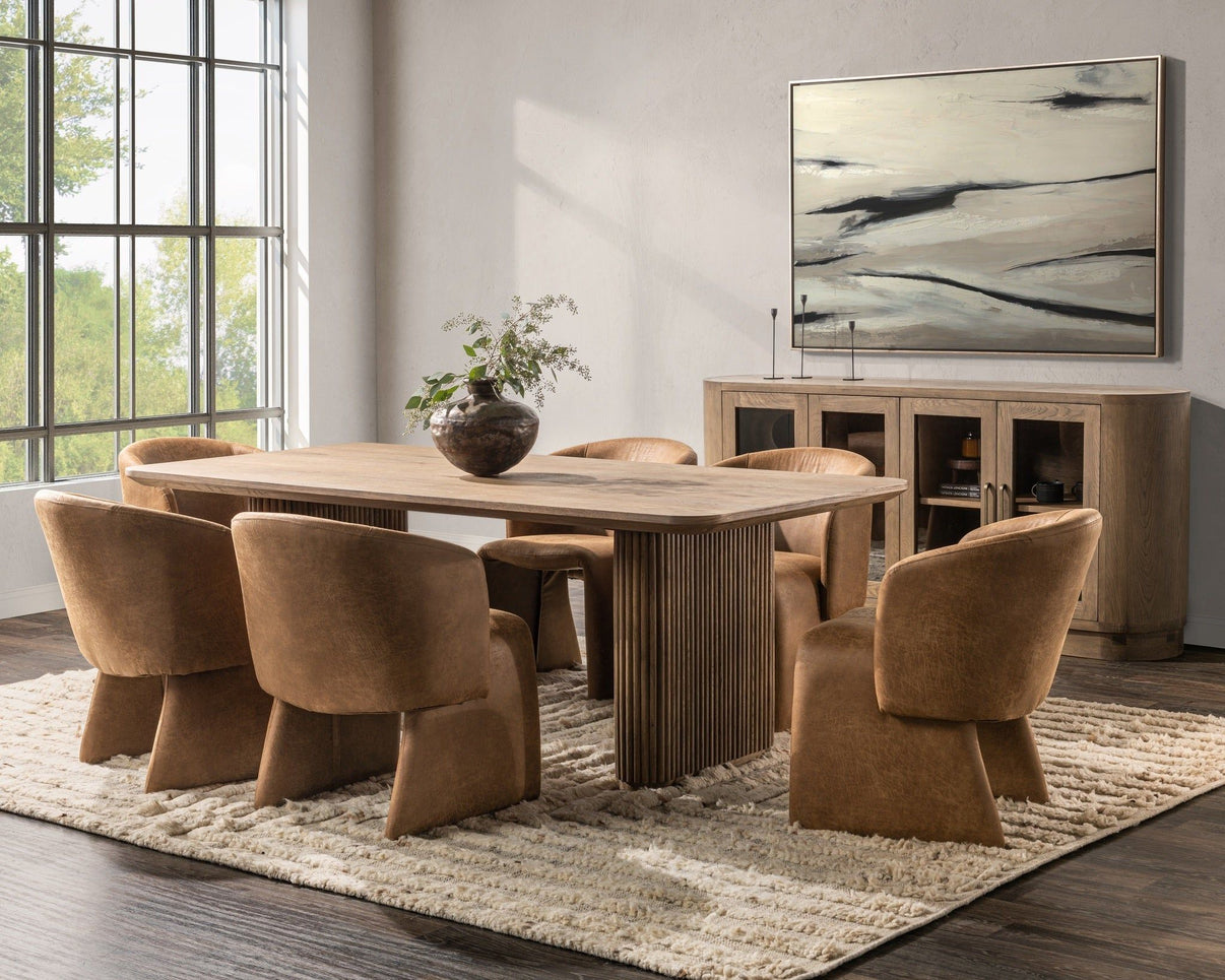 Vander - Oak Wood 84" Dining Table, alternate view 6