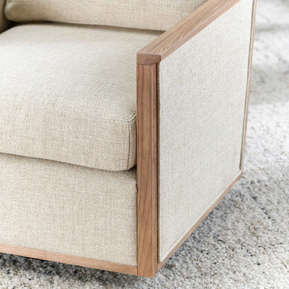 Norman - Swivel Accent Chair, alternate view 2 with wood construction