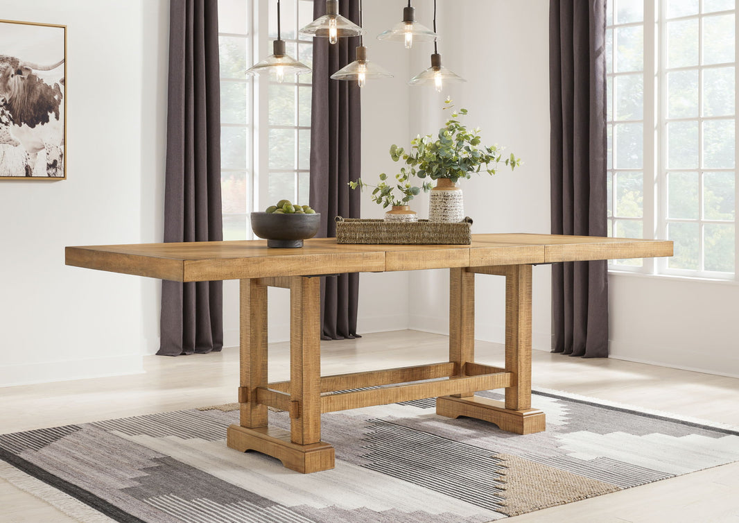 Havonplane - Rectangular Dining Room Counter Extension Table - Brown, alternate view 2 with solid wood
