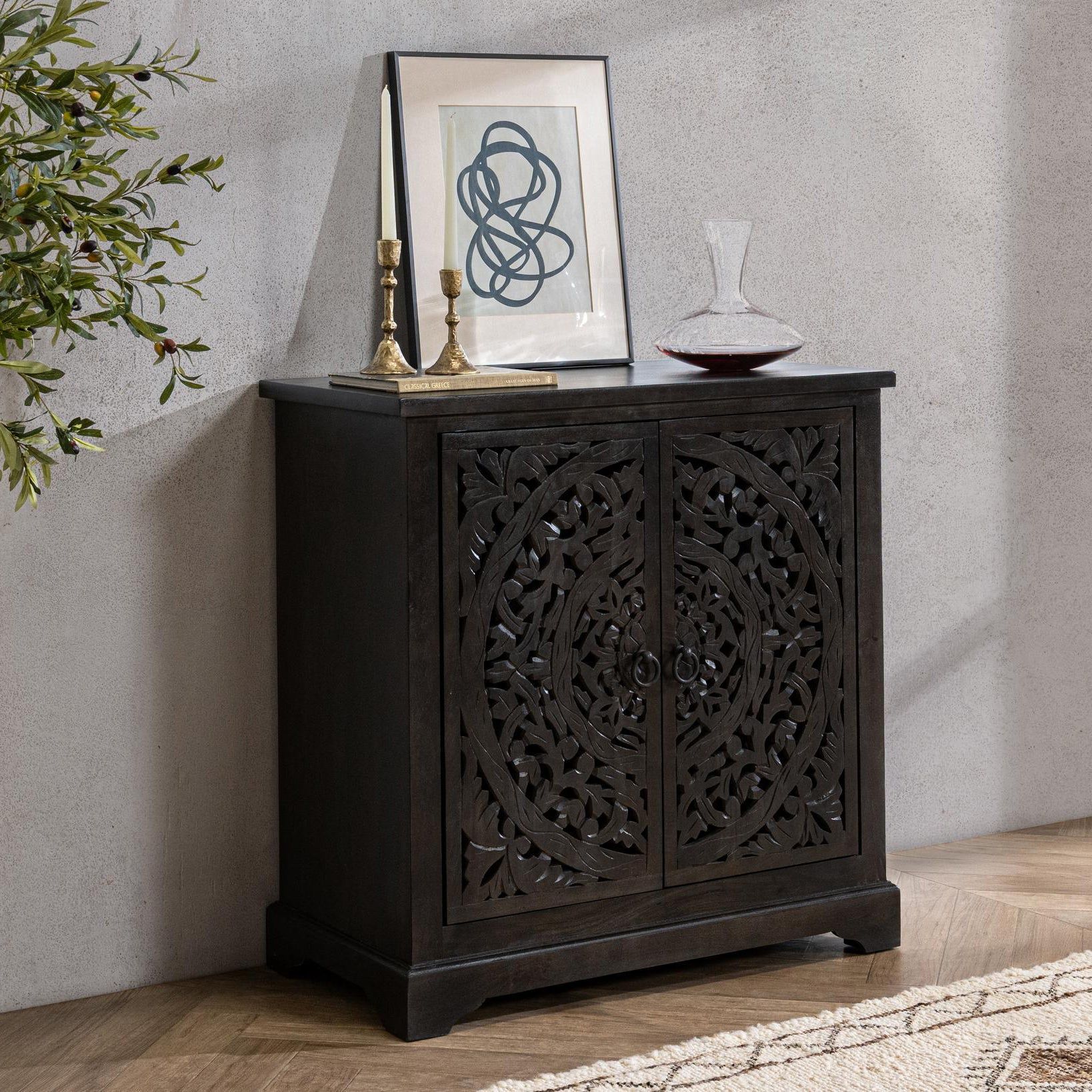 Harmony - 2 Door Sideboard - Harvest Walnut, alternate view 2 with wood construction