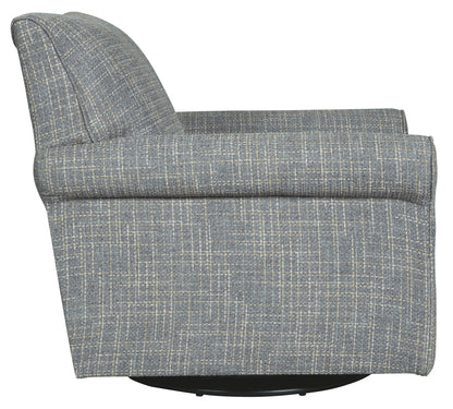 Renley - Swivel Glider Accent Chair - Ash, alternate view 2 with polyester fabric