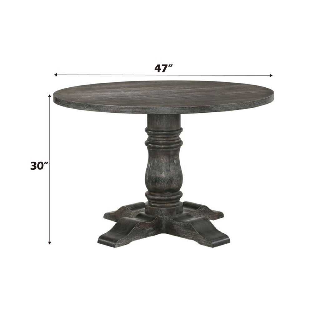 Leventis - Dining Table - Weathered Gray, alternate view 2 with wood construction