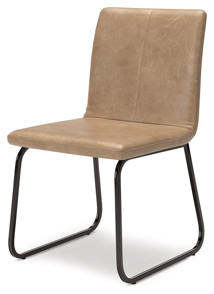 Pharwynn - Dining Upholstered Side Chair (Set of 4) - Toast, alternate view 2 with faux leather