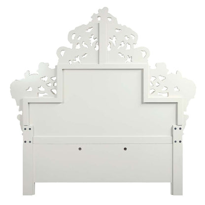 Vanaheim - Eastern King Bed - Beige Synthetic Leather & Antique White