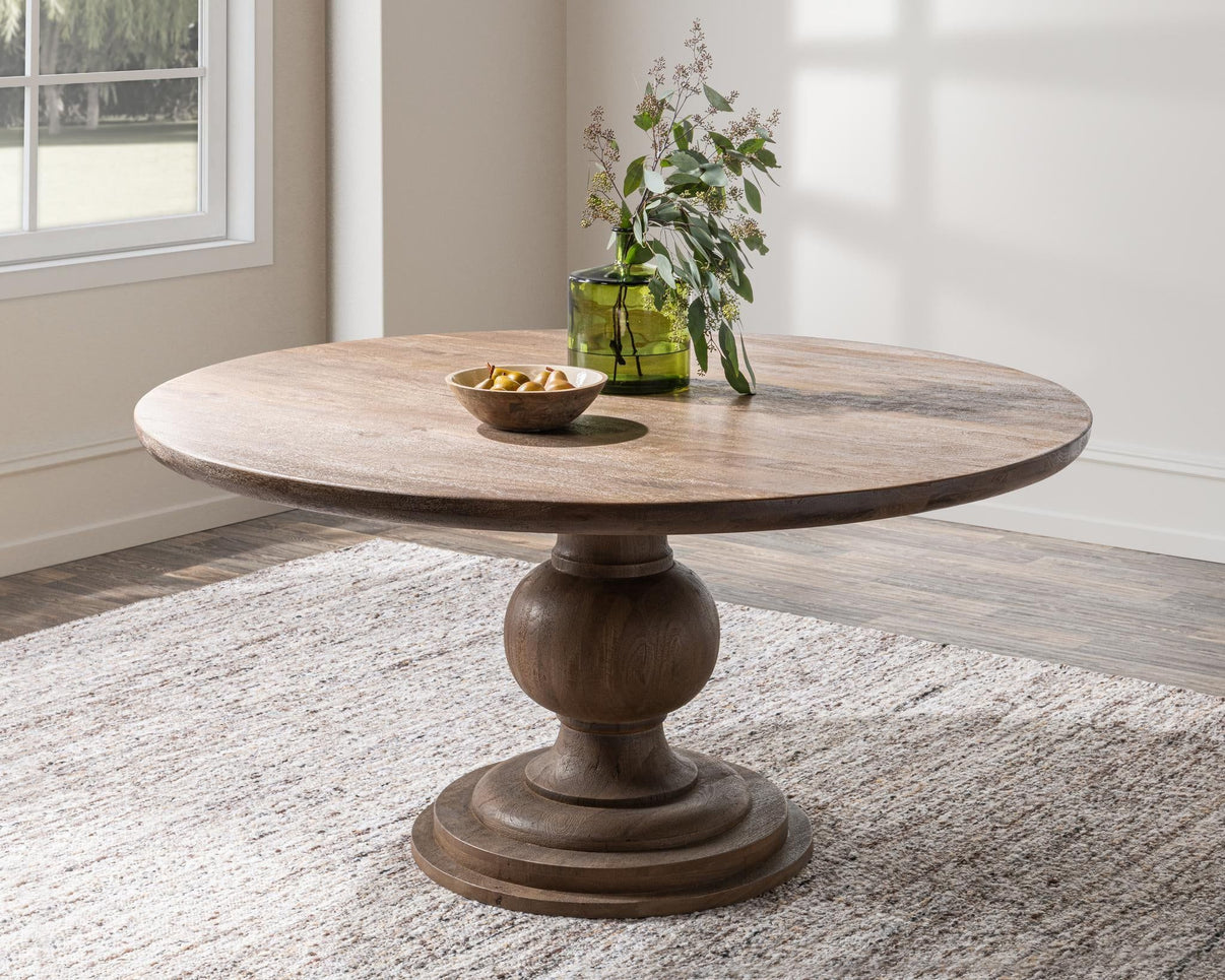 Hera - Round Dining Table, alternate view 8 with wood construction