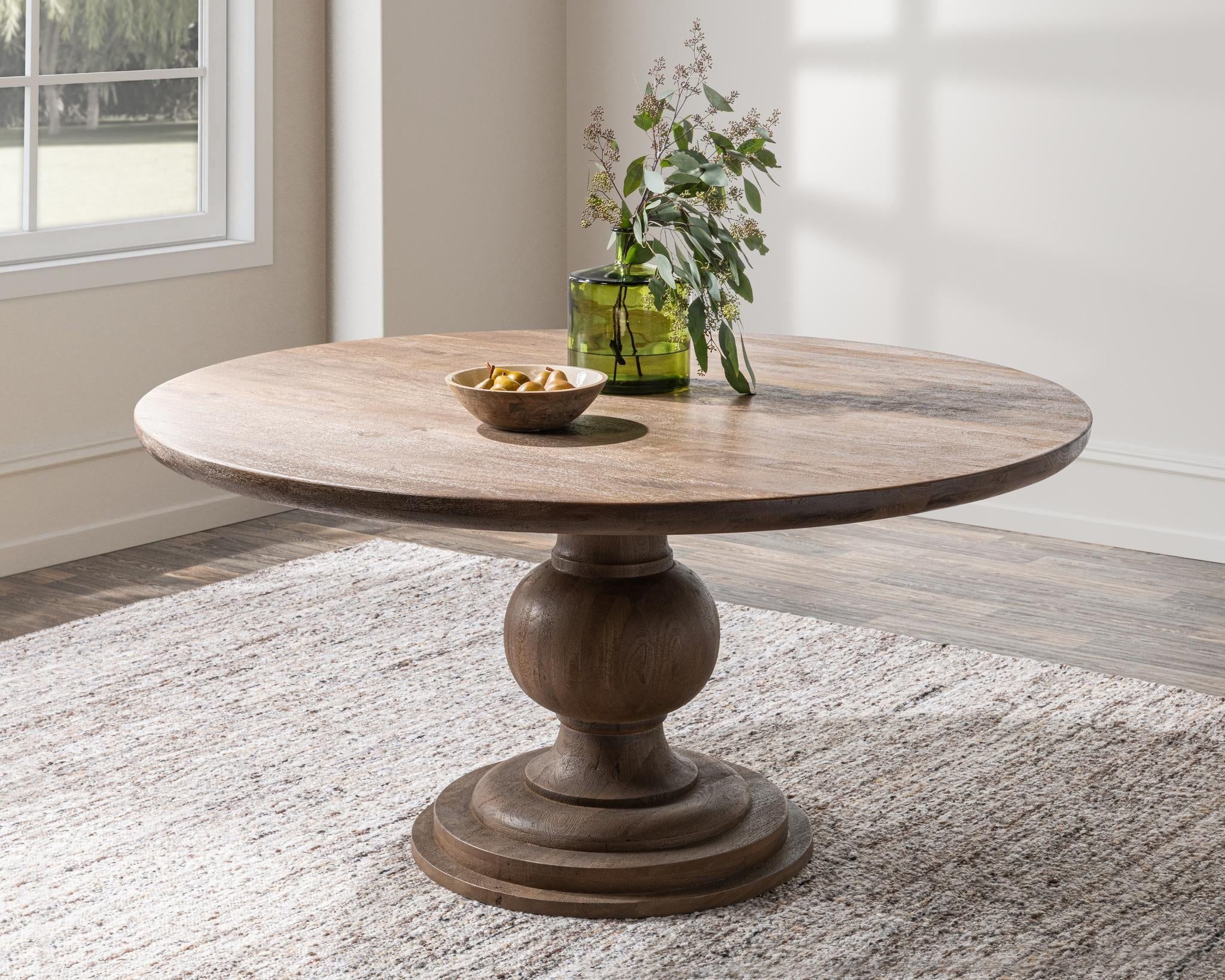 Hera - Round Dining Table, alternate view 8 with wood construction