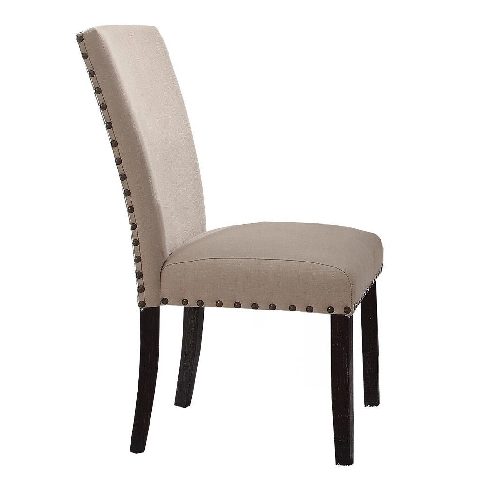 Nolan - Side Chair (Set of 2) - Linen & Salvage Dark Oak, alternate view 2 with wood construction