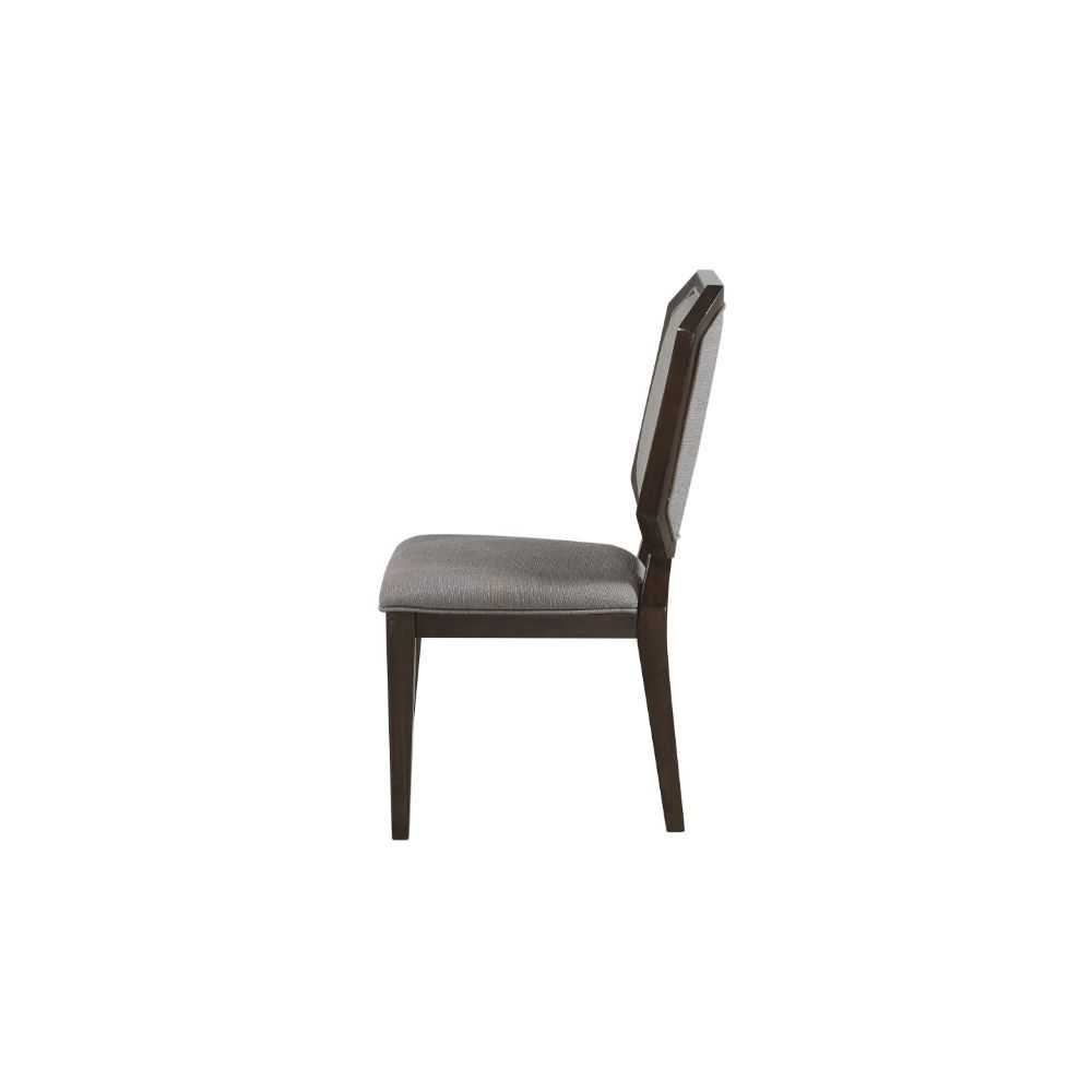 Selma - Side Chair (Set of 2) - Gray Fabric & Tobacco, alternate view 2 with wood construction