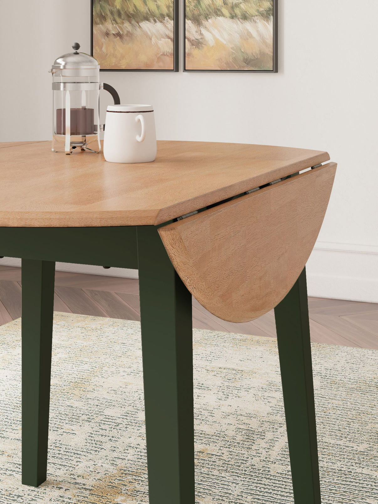 Gesthaven - Round Dining Room Drop Leaf Table, alternate view 13 with wood construction