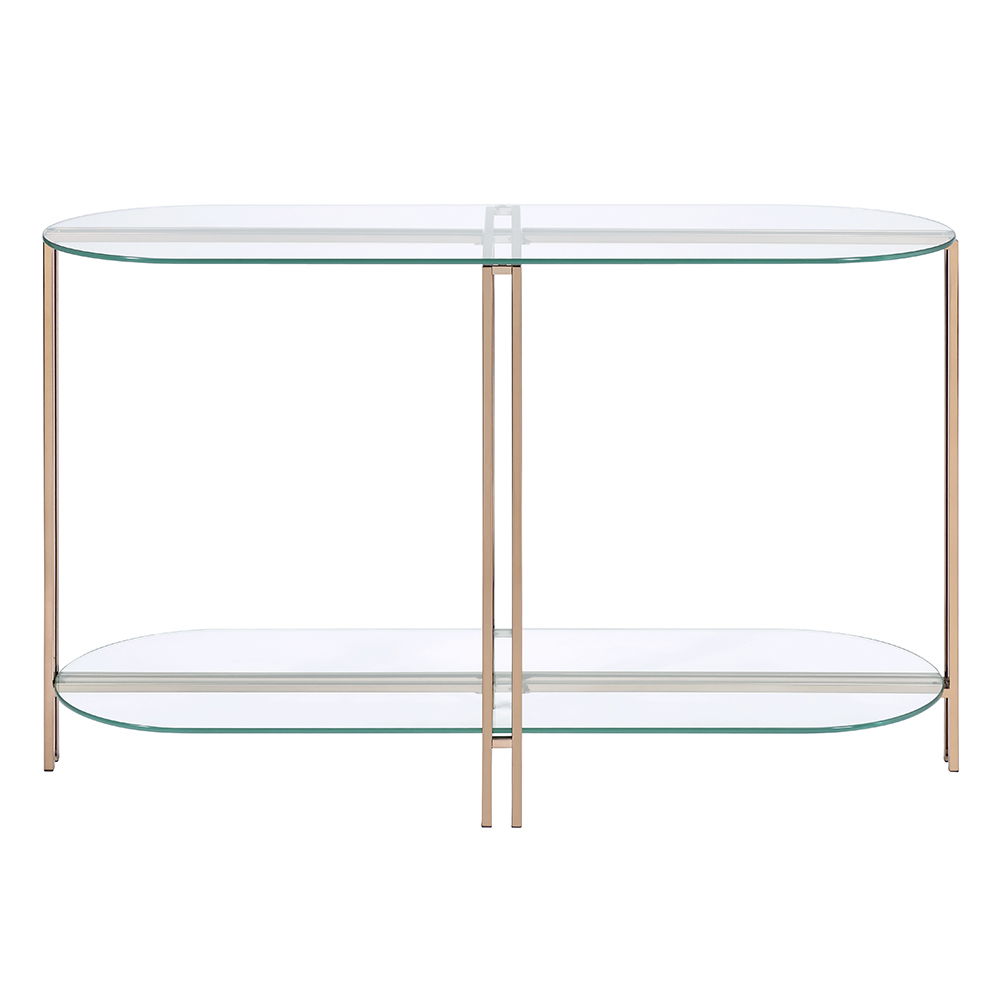 Veises - Sofa Table - Champagne, alternate view 3 with glass