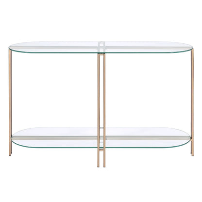Veises - Sofa Table - Champagne, alternate view 3 with glass