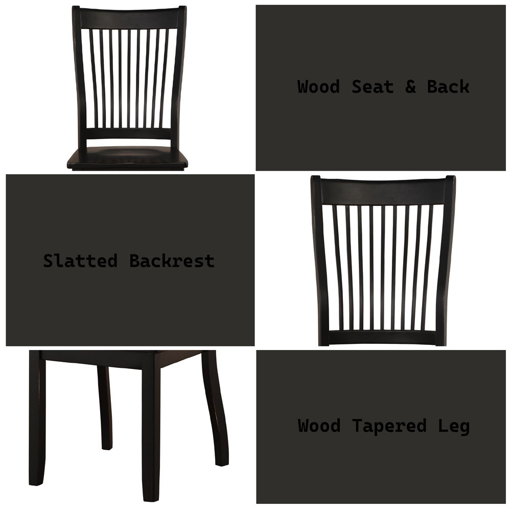 Renske - Side Chair (Set of 2) - Black, alternate view 2 with wood construction