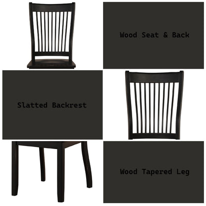 Renske - Side Chair (Set of 2) - Black, alternate view 2 with wood construction