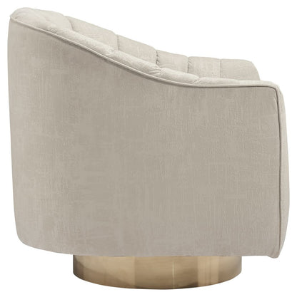 Penzlin - Swivel Accent Chair - Pearl, alternate view 4 with velvet upholstery