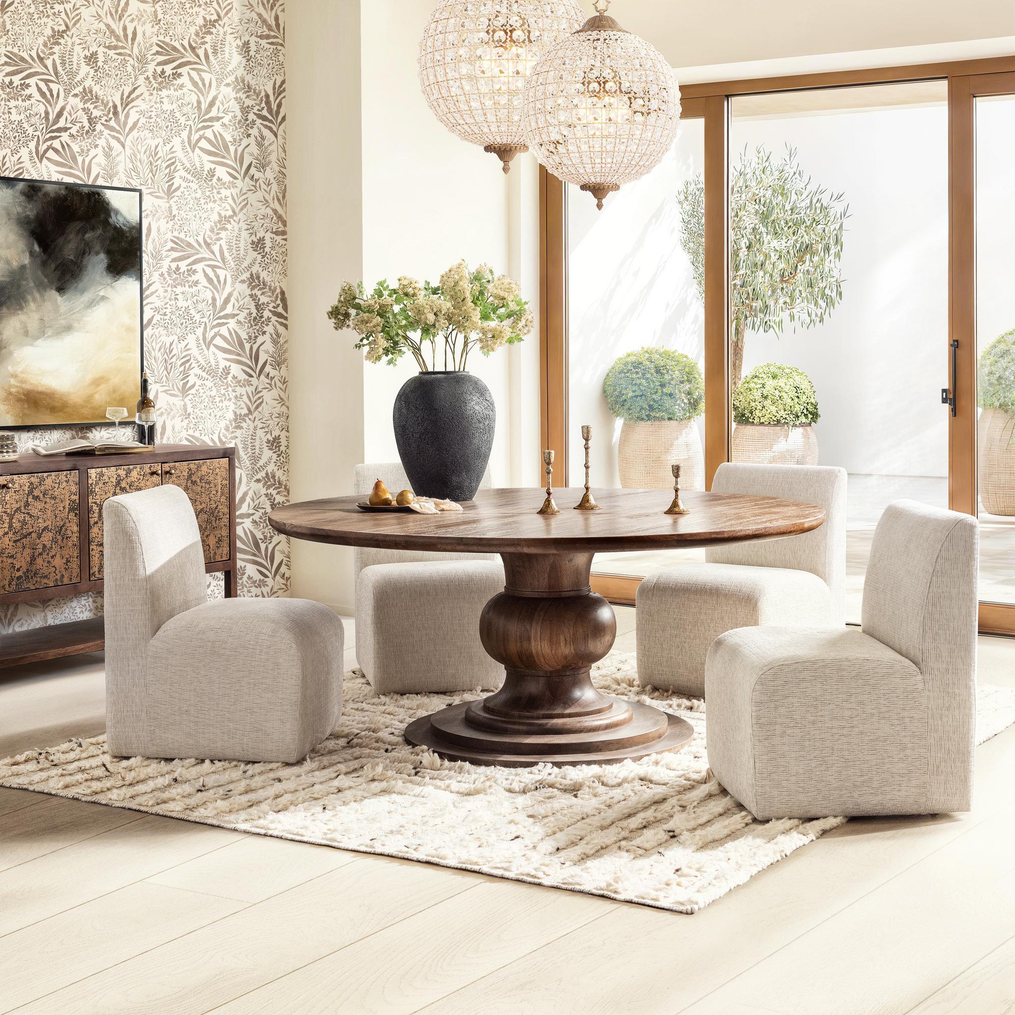 Hera - Round Dining Table, alternate view 9 with wood construction