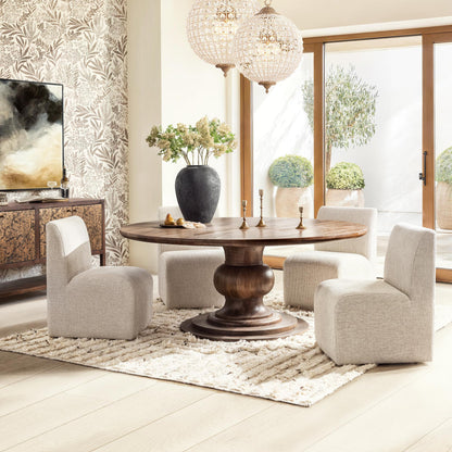 Hera - Round Dining Table, alternate view 9 with wood construction
