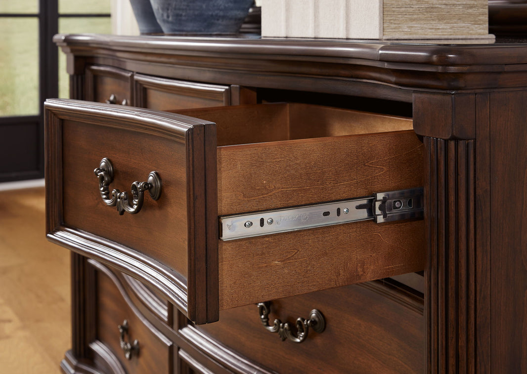 Lavinton - Dresser And Mirror - Brown, alternate view 2 with wood construction