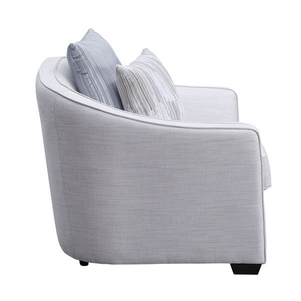 Mahler II - Chair With 2 Pillows - Beige Linen, alternate view 3 with wood construction