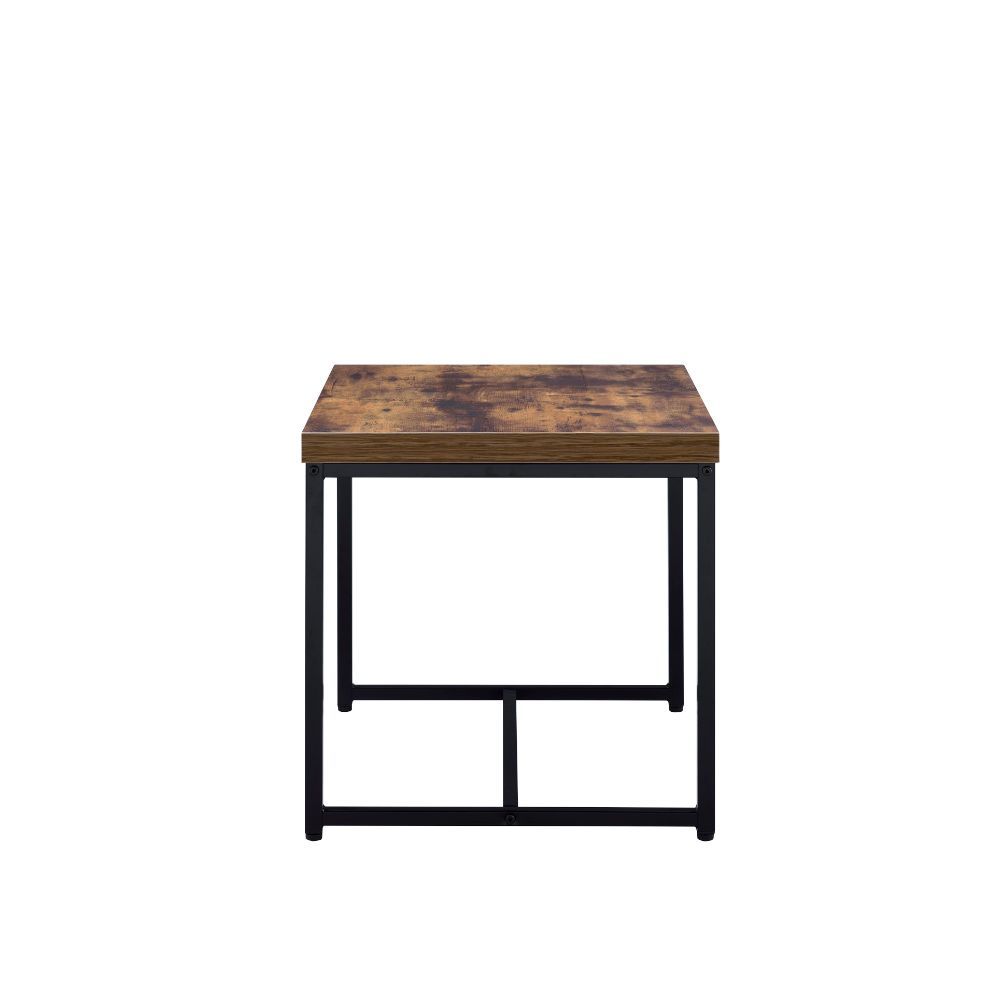 Bob - End Table - Weathered Oak & Black, alternate view 2 with wood construction