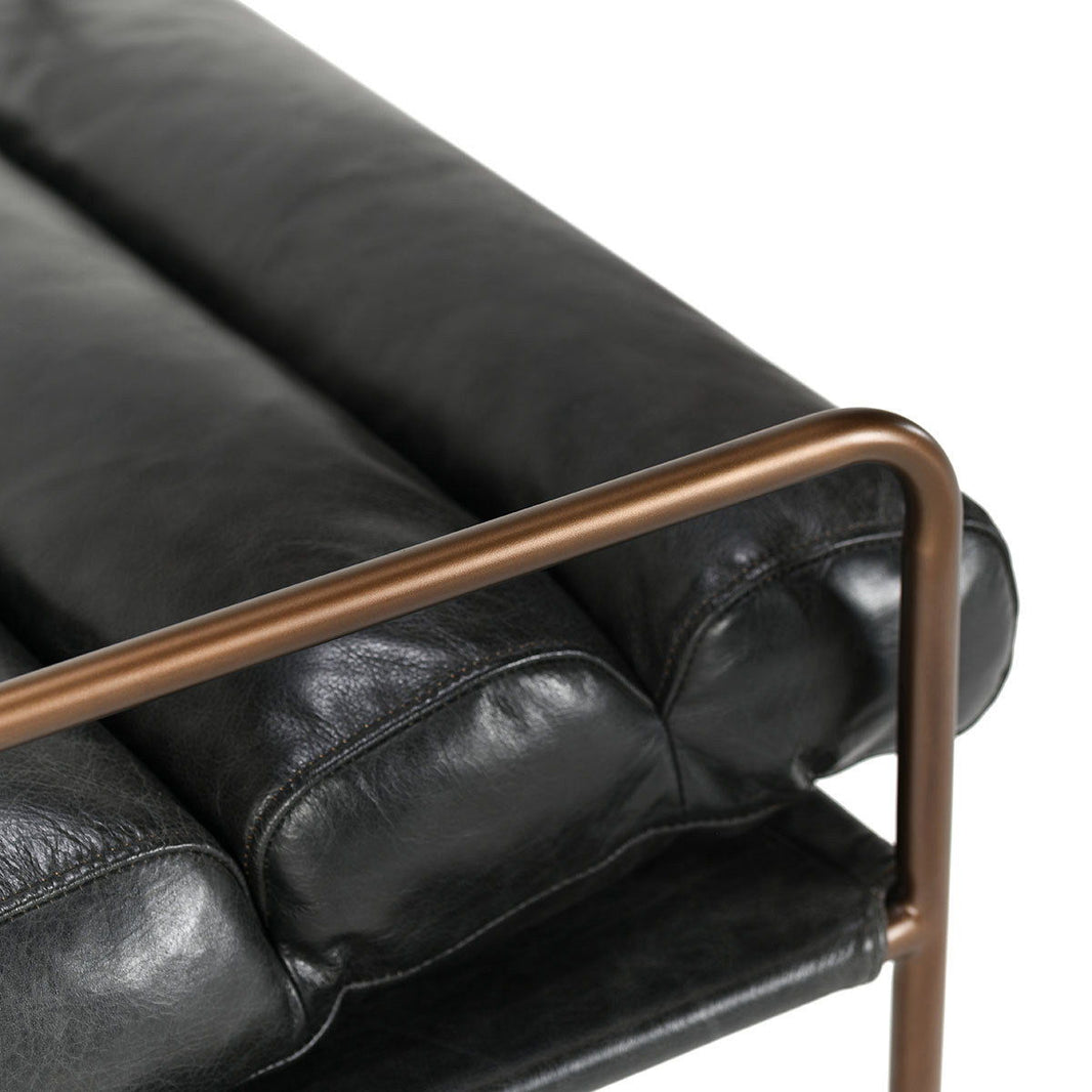 Argo - Accent Chair - Jet Black, alternate view 2 with top-grain leather