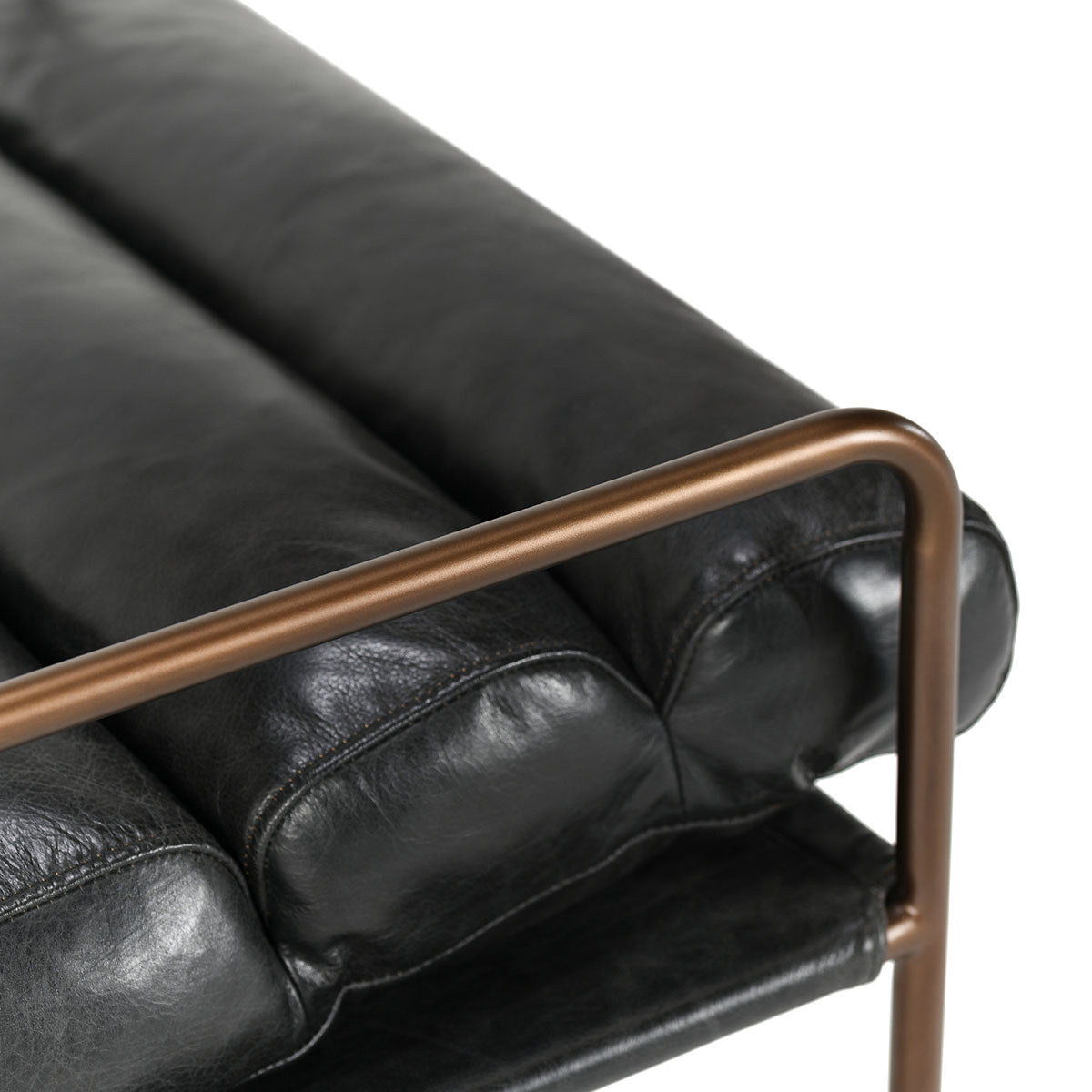 Argo - Accent Chair - Jet Black, alternate view 2 with top-grain leather