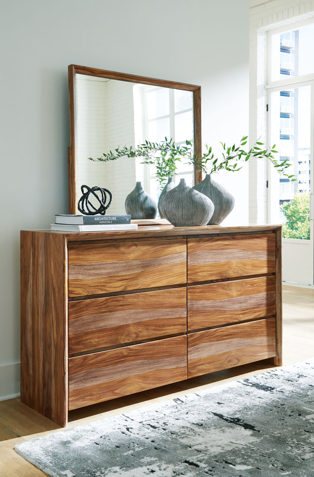 Dressonni - Dresser And Mirror - Brown, alternate view 2 with wood construction
