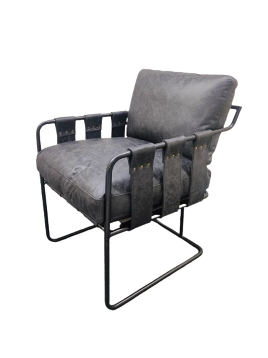 Strapling - Leather Dining Chair, alternate view 2 with top-grain leather