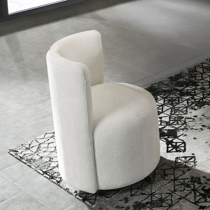 Blayde - Side Chair With Swivel (Set of 2) - White Chenille Fabric, alternate view 3 with wood construction