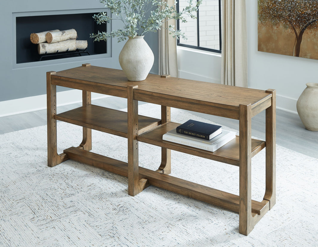 Cabalynn - Sofa Table - Light Brown, alternate view 2 with wood construction