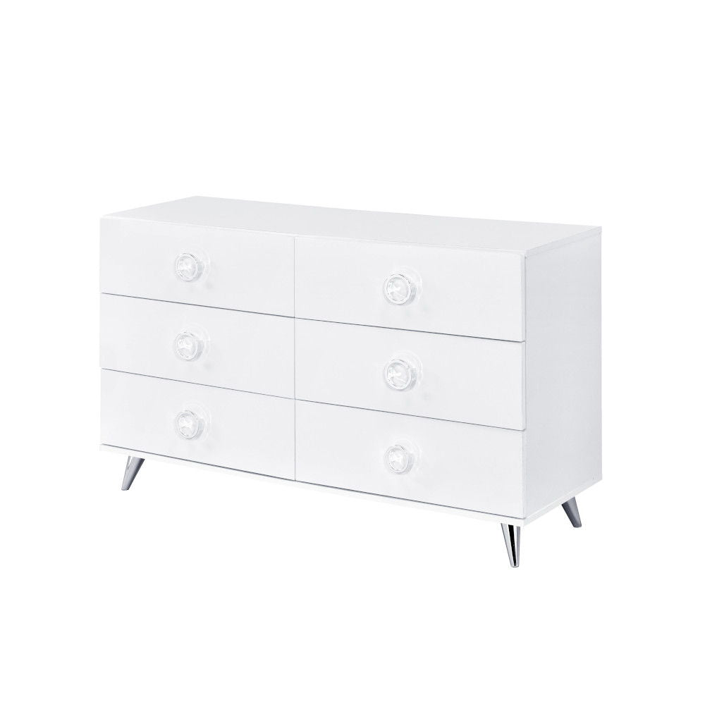 Perse - Dresser - White, alternate view 3 with metal