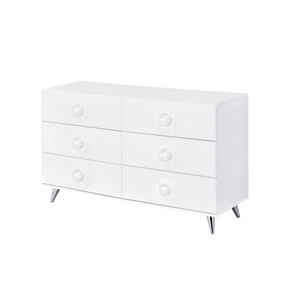 Perse - Dresser - White, alternate view 3 with metal