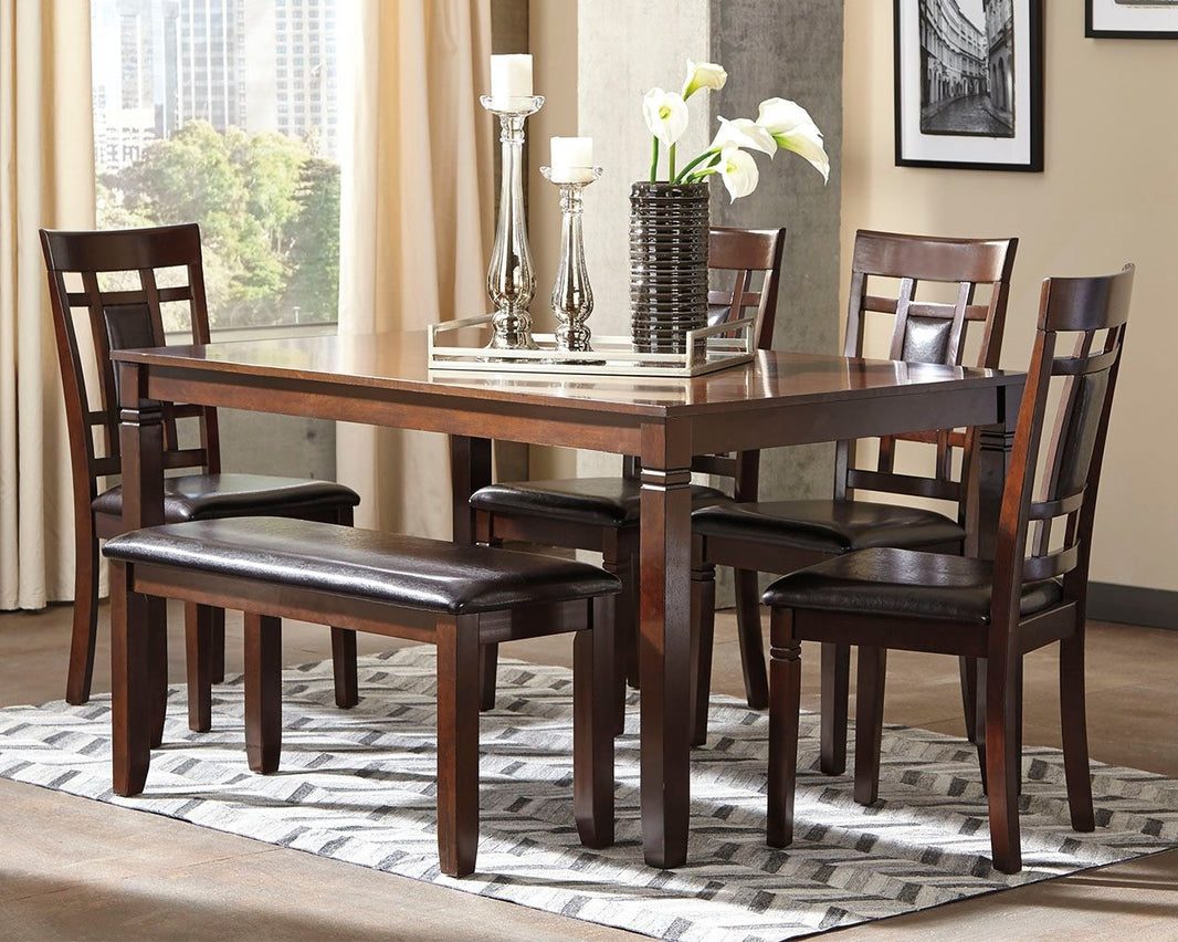 Bennox - Dining Room Table Set (Set of 6) - Brown, alternate view 4 with faux leather