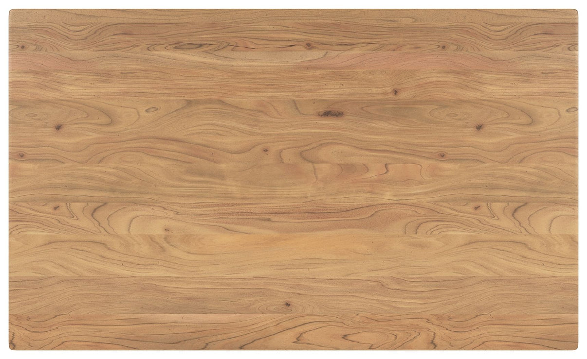 Gretlynn - Rectangular Dining Room Table - Black / Natural, alternate view 5 with wood construction