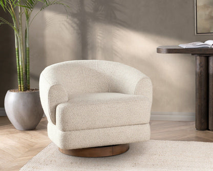 Chassia - Swivel Accent Chair - Dusty Beige, alternate view 2 with polyester fabric