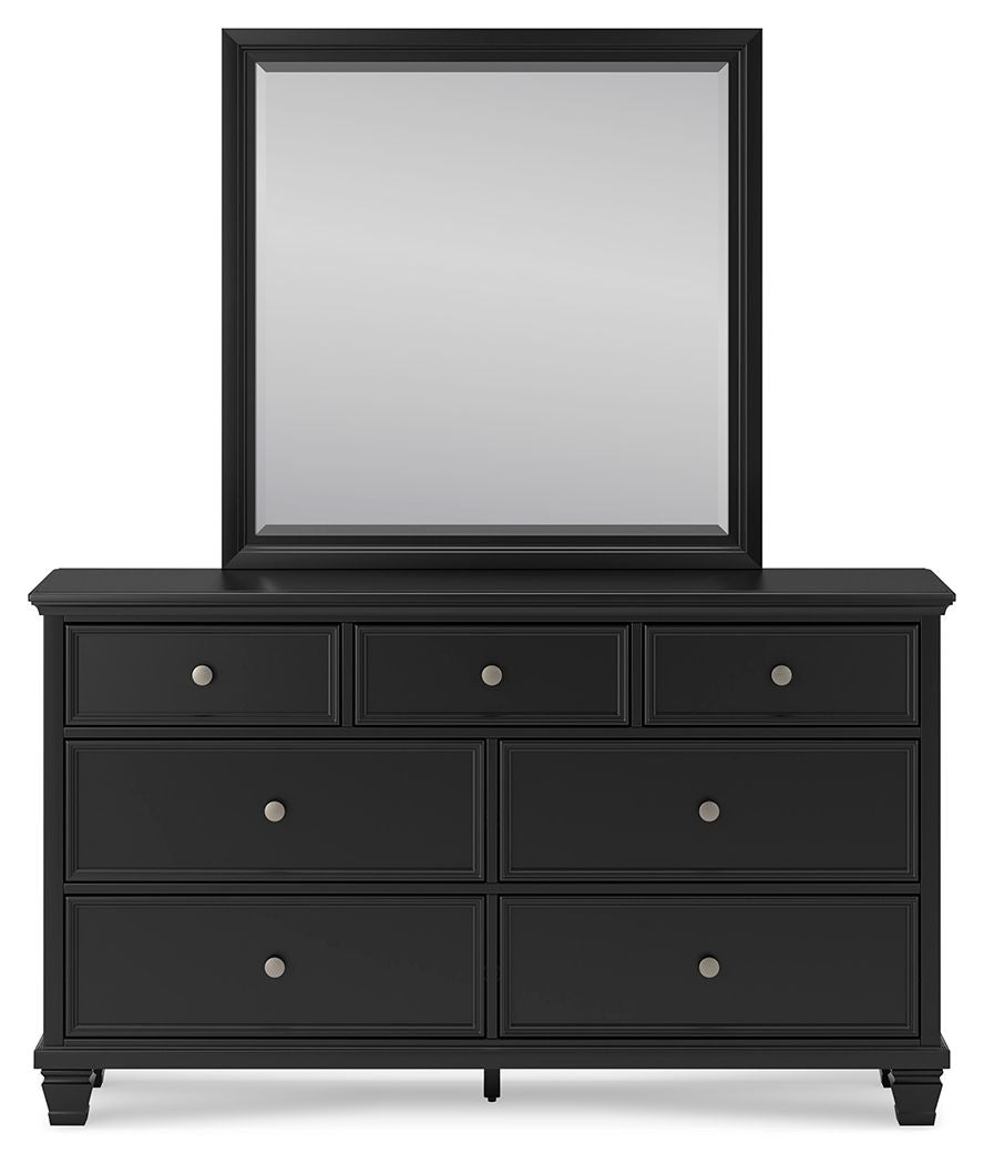 Lanolee - Dresser And Mirror - Black, alternate view 4 with wood construction