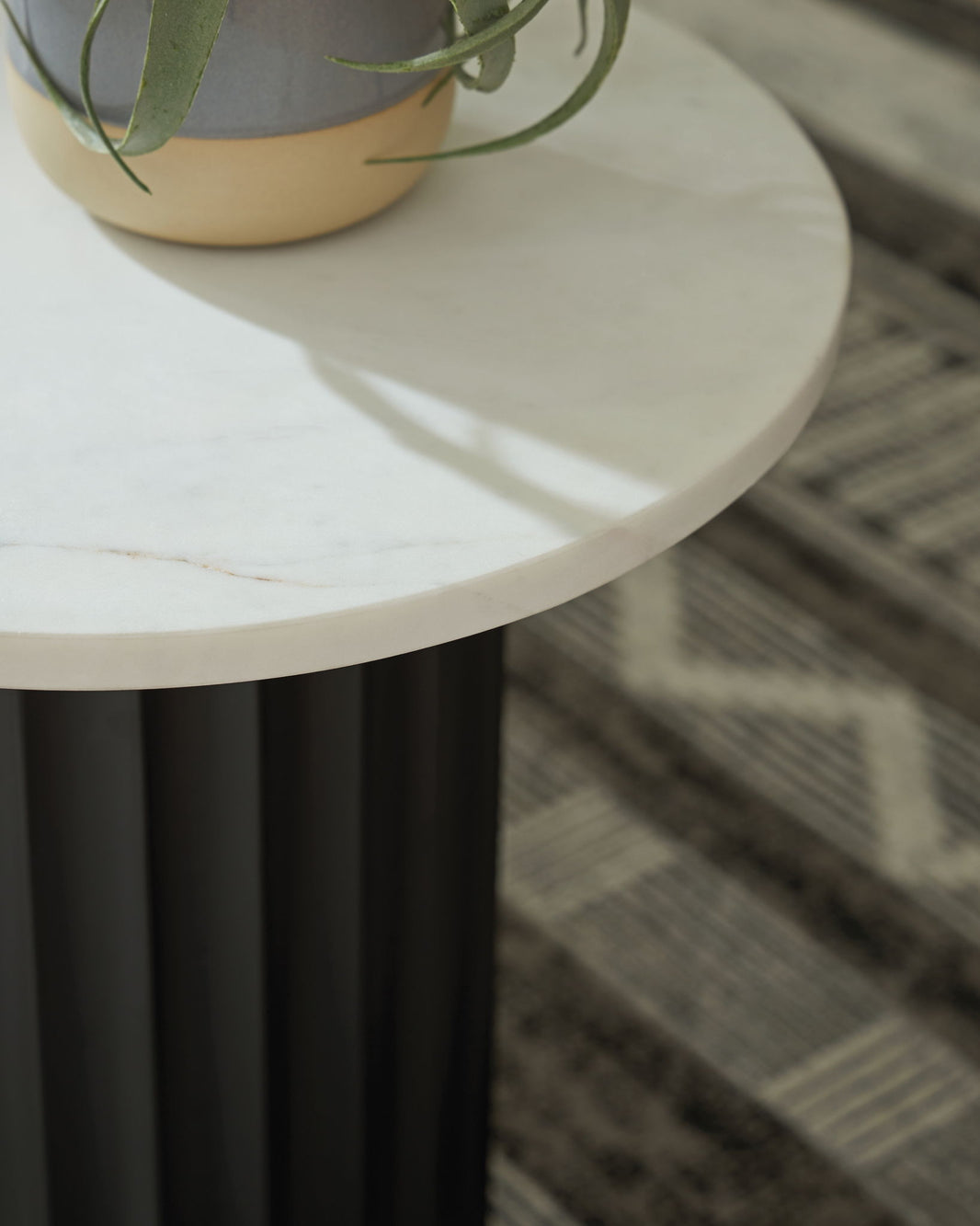 Wainstone - Accent Table - Black / White, alternate view 2 with engineered wood