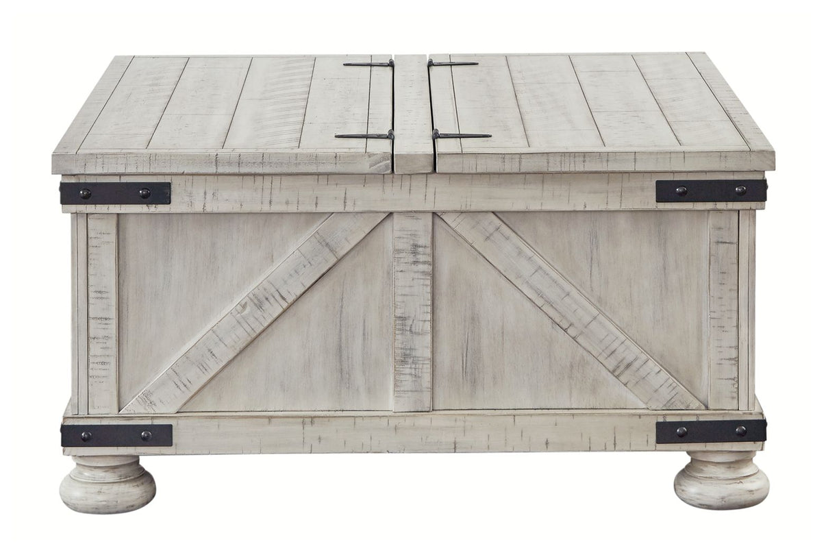 Carynhurst - Cocktail Table with Storage - Whitewash, alternate view 3 with engineered wood
