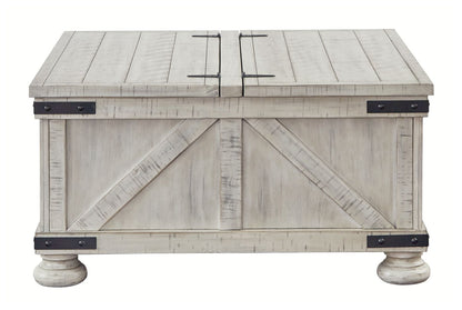 Carynhurst - Cocktail Table with Storage - Whitewash, alternate view 3 with engineered wood