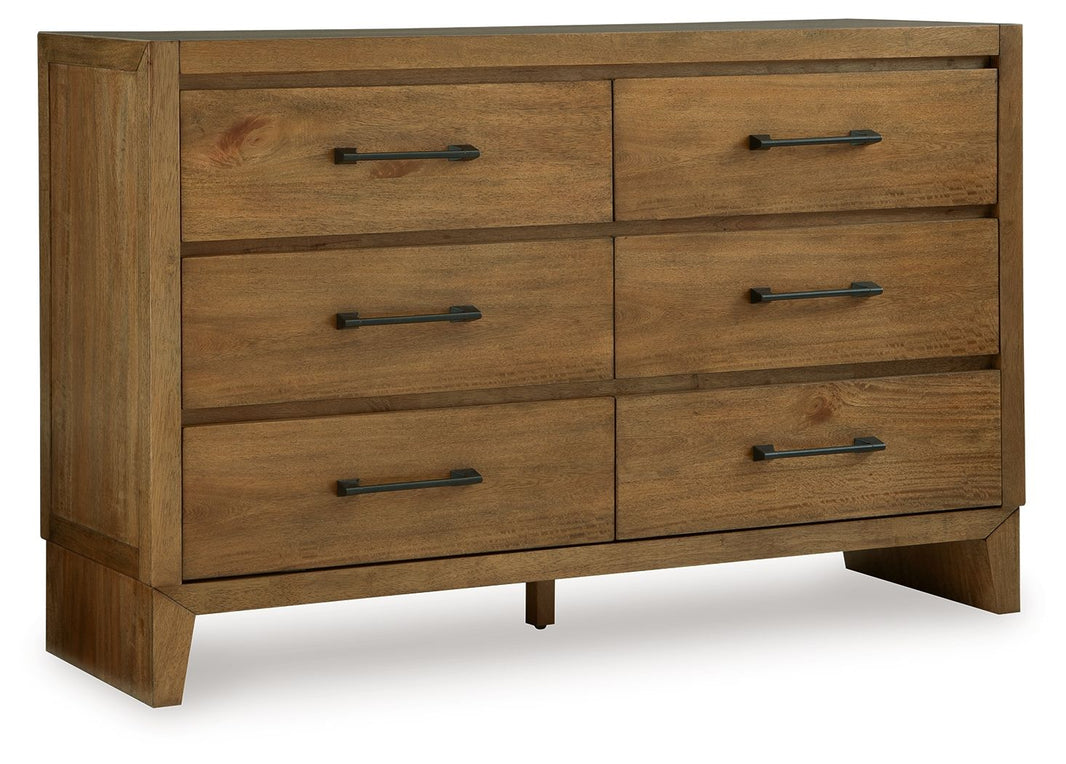 Sherbana - Dresser - Light Brown, product view with wood construction