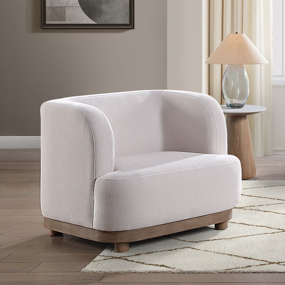 Duncan - Chair - Beige, alternate view 2 with chenille upholstery