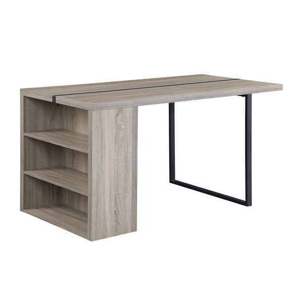 Patwin - Dining Table - Gray Oak & Black, product view with wood construction